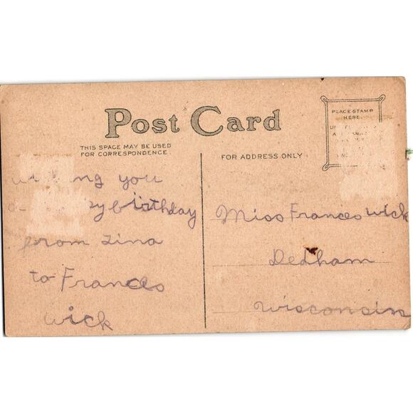 Valentine Postcard To My Sweetheart Red Heart Bouquet of Roses Antique Unposted - Picture 2 of 2